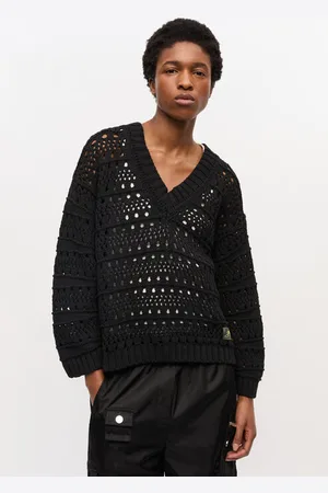 Ganni Crochet V-neck Jumper in Size 2XS/XS Women