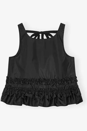 Ganni Duchesse Nylon Frill Top in Size 4 Polyester/Polyurethane Women