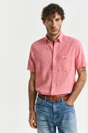 GANT Miehet Regular fit ‑mitoitettu lyhythihainen paita puuvillapellavaa (S)
