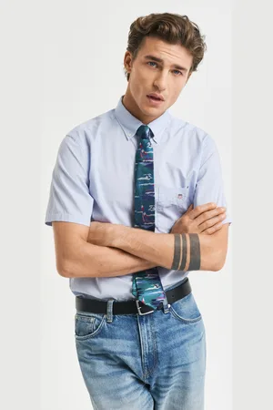 GANT Miehet Regular fit ‑mitoitettu klassinen lyhythihainen popliinipaita (S)