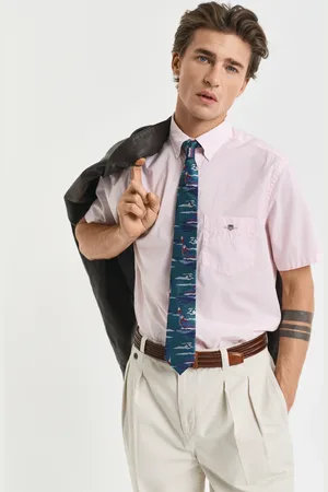 GANT Miehet Regular fit ‑mitoitettu klassinen lyhythihainen popliinipaita (S)