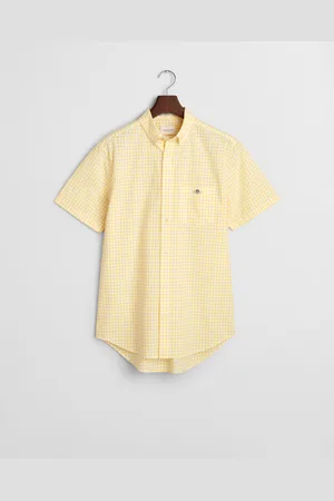GANT Miehet Regular fit ‑mitoitettu klassinen lyhythihainen gingham-ruutuinen popliinipaita (S)