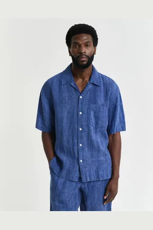 GANT Miehet Relaxed fit ‑mitoitettu lyhythihainen pellavapaita (M)