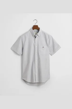 GANT Miehet Regular fit ‑mitoitettu lyhythihainen klassinen oxford-raitapaita (S)