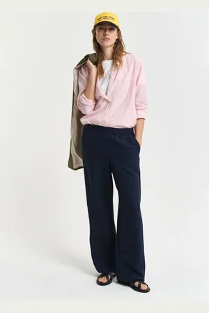 GANT Naiset Relaxed fit ‑mitoitetut Pull-On-pellavasekoitehousut (34)