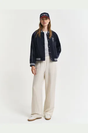 GANT Naiset Relaxed fit ‑mitoitetut Pull-On-pellavasekoitehousut (34)