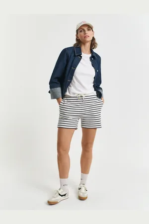 GANT Naiset Breton-raidalliset jerseyshortsit (XS)