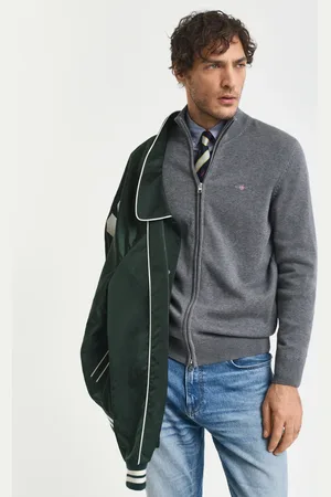 GANT Miehet Vetoketjullinen Casual-puuvillaneuletakki (S)