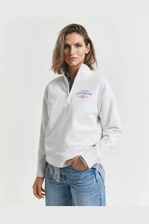 GANT Naiset Graphic‑collegepaita, vetoketjukaulus (XS)