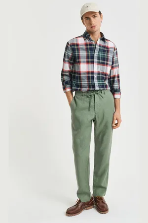 GANT Miehet Relaxed fit ‑mitoitetut kiristysnyörilliset pellavahousut (S)