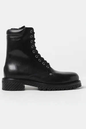 OFF-WHITE Leather ankle boots with laces