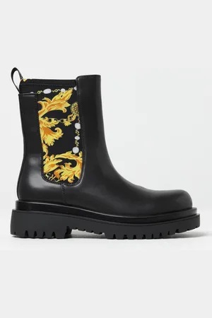 VERSACE Baroque ankle boots in synthetic leather