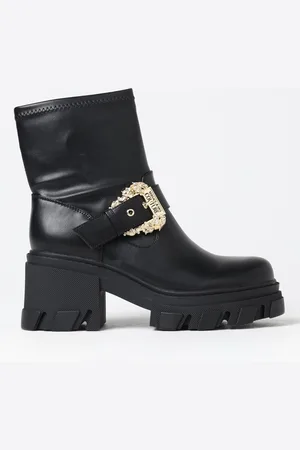 VERSACE Flat Ankle Boots Woman color