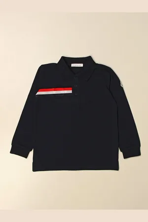 Moncler Basic polo shirt in cotton with striped band