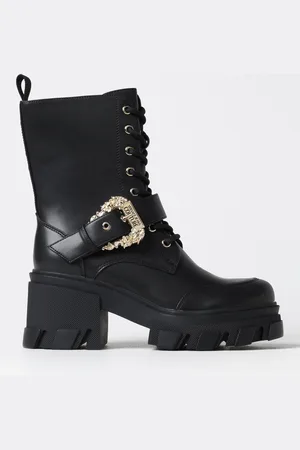 VERSACE Flat Ankle Boots Woman color