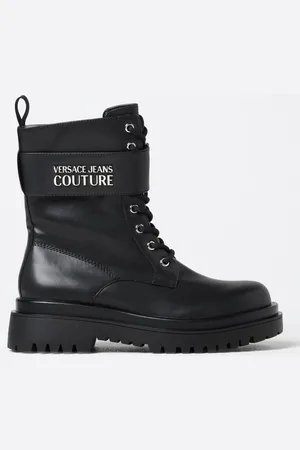 VERSACE Flat Ankle Boots Woman color