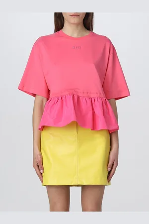 Msgm T-shirt in cotton and taffeta