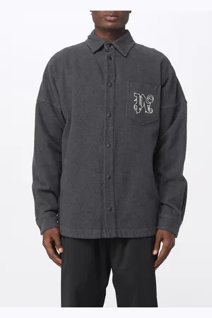 Palm Angels Flannel overshirt with monogram