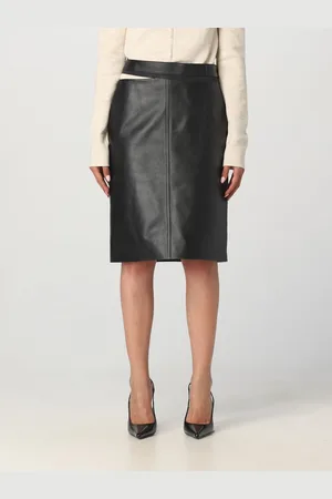 Fendi Midi leather skirt