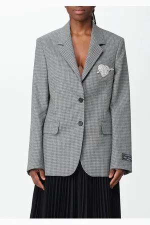 Msgm Blazer in wool with check pattern
