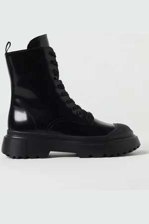 Hogan H619 combat boots in brushed leather