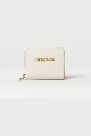 Moschino Wallet in grained leather with metal logo