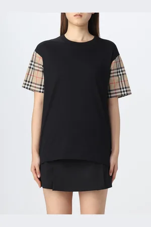 Burberry T-shirt in organic cotton with Vintage Check sleeves