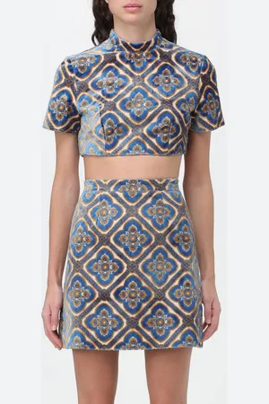 Etro Top in viscose and cotton jacquard velvet