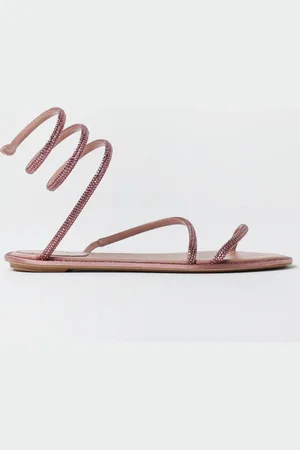 RENE CAOVILLA Cleo sandals in leather and rhinestones