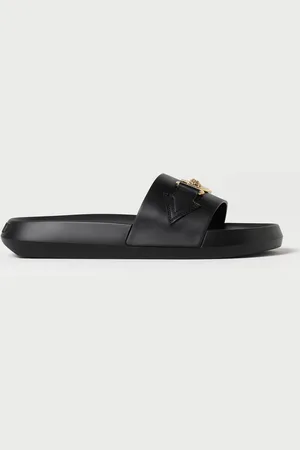 VERSACE Slides in leather with Medusa