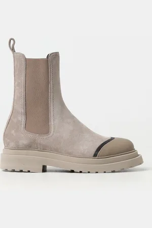 Brunello Cucinelli Chelsea boot in suede with monili
