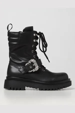 VERSACE Flat Ankle Boots Woman color