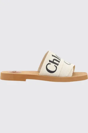 Chloé Sliders in fabric and rubber