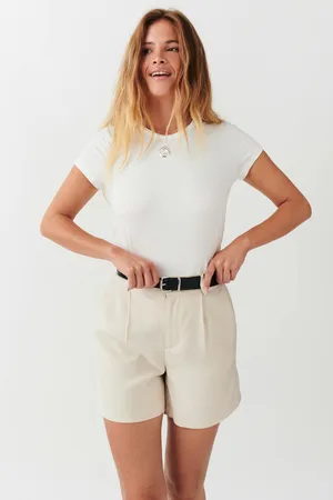 Gina Tricot Tailored bermuda shorts - Shortsit - Valkoinen - 44 - Naiset