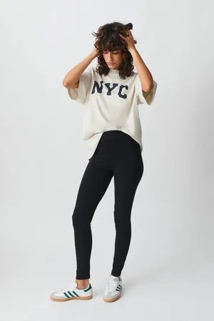 Gina Tricot Basic long leggings - Leggingsit - Musta - M - Naiset