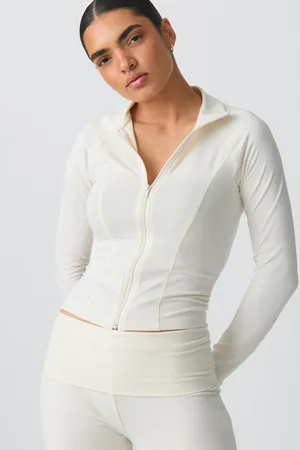 Gina Tricot Soft touch zip jacket - colleget & neuleet - beige - XL - Naiset
