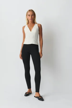 Gina Tricot Punto di roma leggings - Leggingsit - Musta - XXL - Naiset