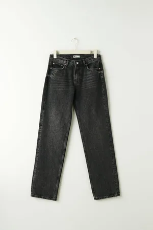 Gina Tricot Low straight tall jeans - Low waist jeans - Musta - 32 - Naiset