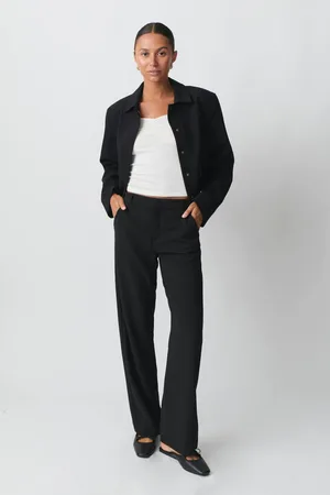 Gina Tricot Straight regular trousers - Chino-housut - Musta - 36 - Naiset