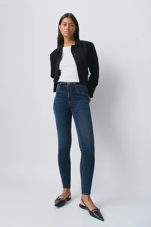 Gina Tricot Molly high waist jeans - Highwaist farkut - Sininen - L - Naiset
