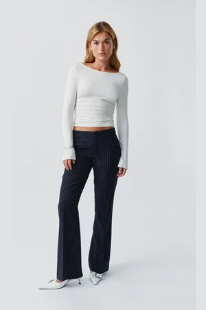 Gina Tricot Relaxed bootcut trousers - Leveälahkeiset housut - Sininen - 40 - Naiset
