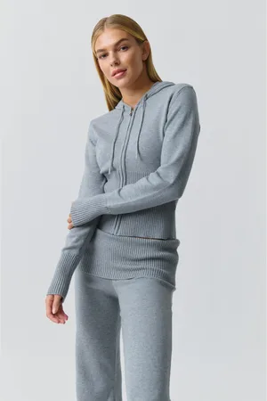 Gina Tricot Knitted lounge jacket - neulepuserot - Harmaa - XL - Naiset