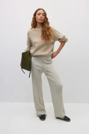 Gina Tricot Knitted trousers - Housut - Valkoinen - XS - Naiset