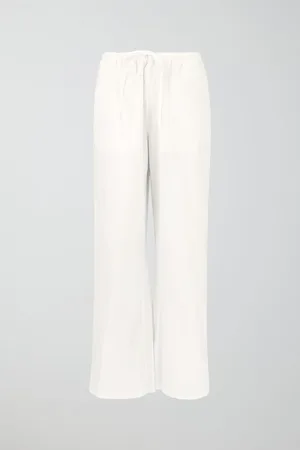 Gina Tricot Tall linen blend trousers - Pellavahousut - Valkoinen - XL - Naiset