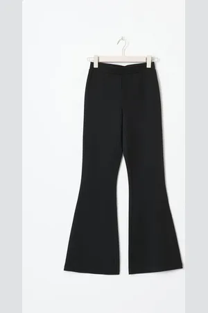 Gina Tricot Petite trousers - leveälahkeiset housut - Musta - XXL - Naiset