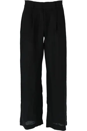 Gina Tricot Petite linen trousers - Pellavahousut - Musta - S - Naiset
