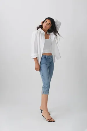 Gina Tricot Capri jeans - Low waist jeans - Sininen - 32 - Naiset