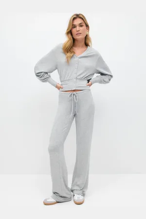 Gina Tricot Low waist trousers - Housut - Harmaa - XL - Naiset
