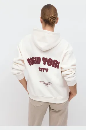 Gina Tricot Oversized print hoodie - hupparit - Valkoinen - M - Naiset