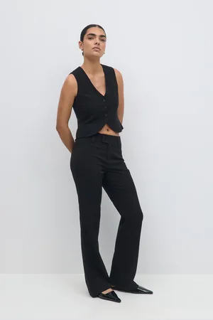 Gina Tricot High waist flare trousers - Leveälahkeiset housut - Musta - 36 - Naiset